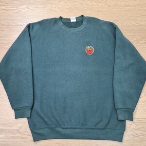 Vtg 90s Cedar Point Sweatshirt Adult Mens XL Teal Embroidered Mantis USA Made